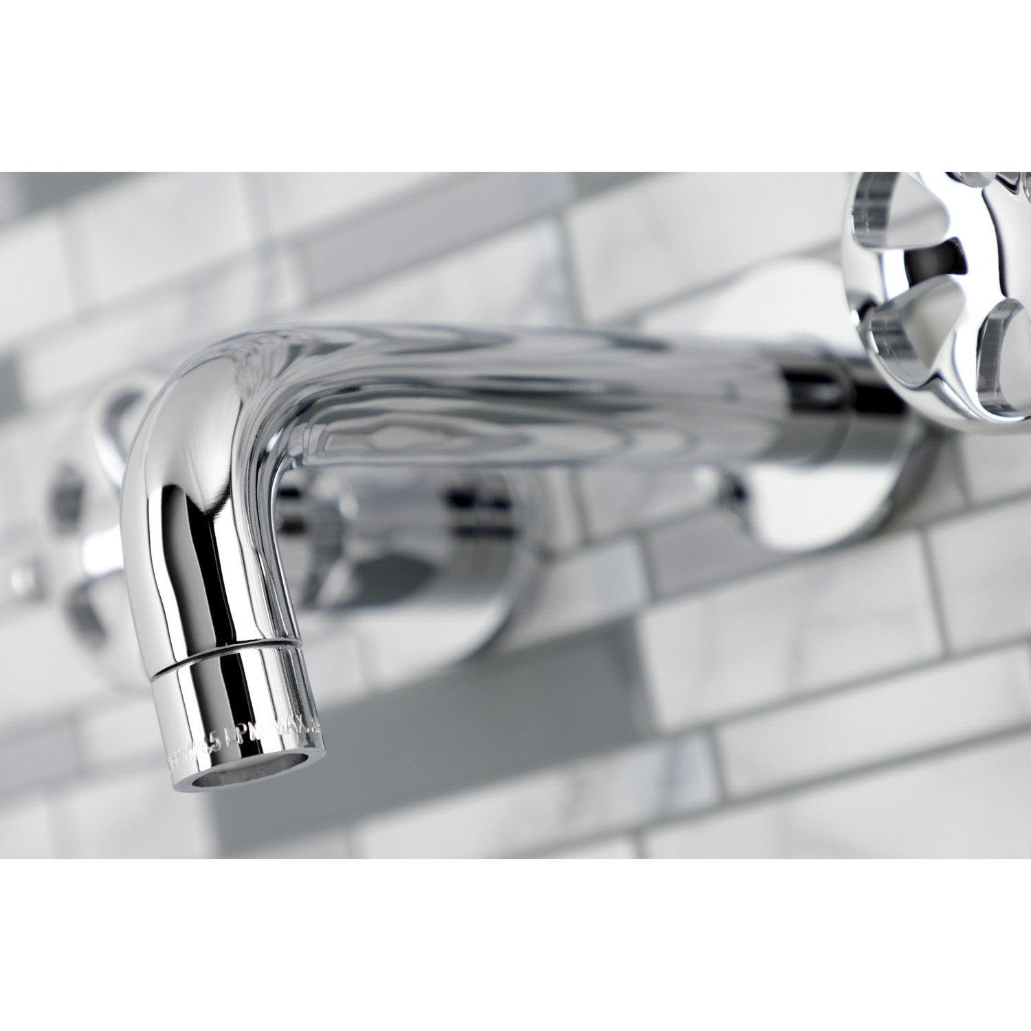 Kingston Sona KS8121RX - Belknap Double-Handle 3-Hole Wall Mount Bathroom Faucet, Polished Chrome — thumbnail 3